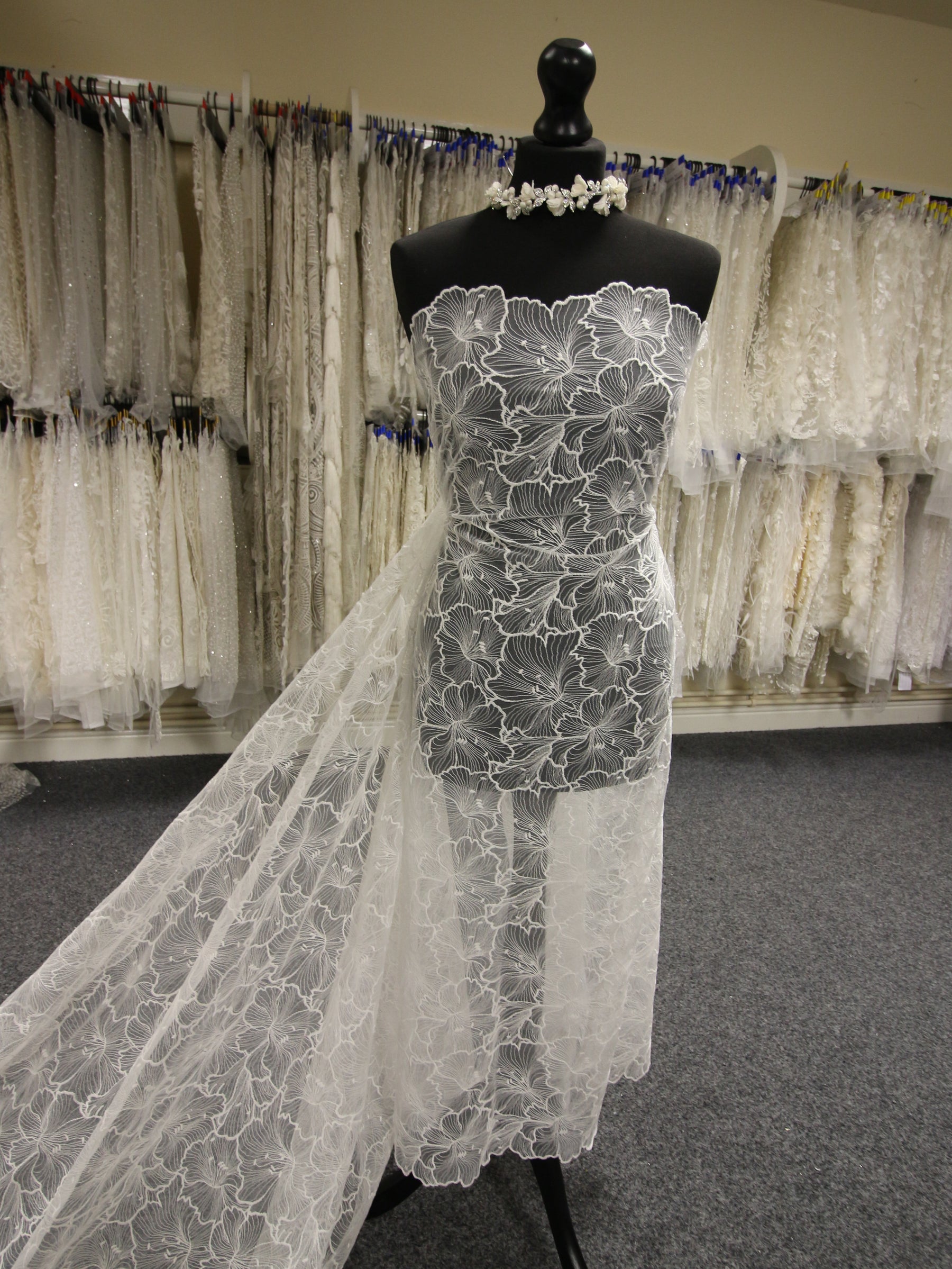 Ivory Embroidered French Lace Monique Ivory Embroidered French Lace Monique