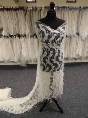Ivory Sequinned Paisley Lace - Ronnie