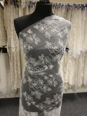 Ivory Embroidered Lace - Rose