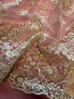 Ivory Embroidered Lace - Ruby