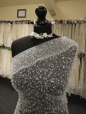 Ivory Sequin, Pearl and Beaded Tulle - Timothia