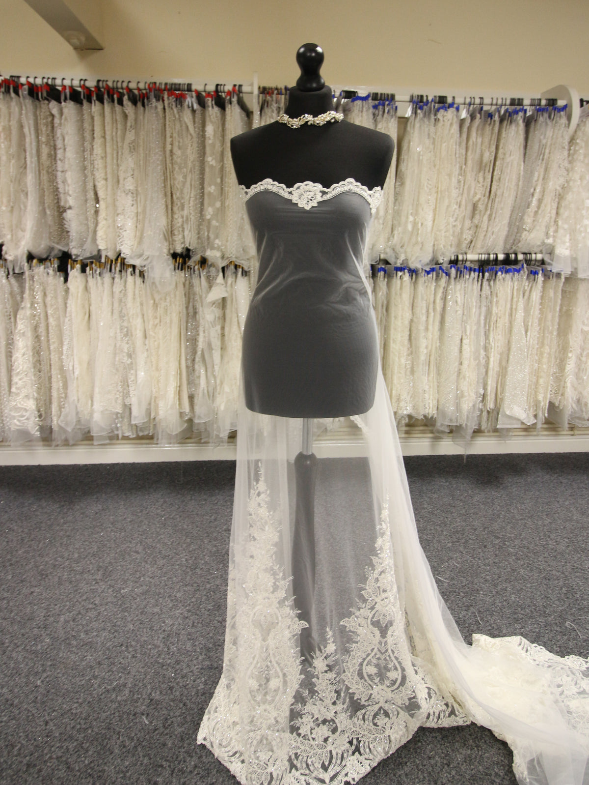 Ivory Lace Trimmed Tulle - Wesley