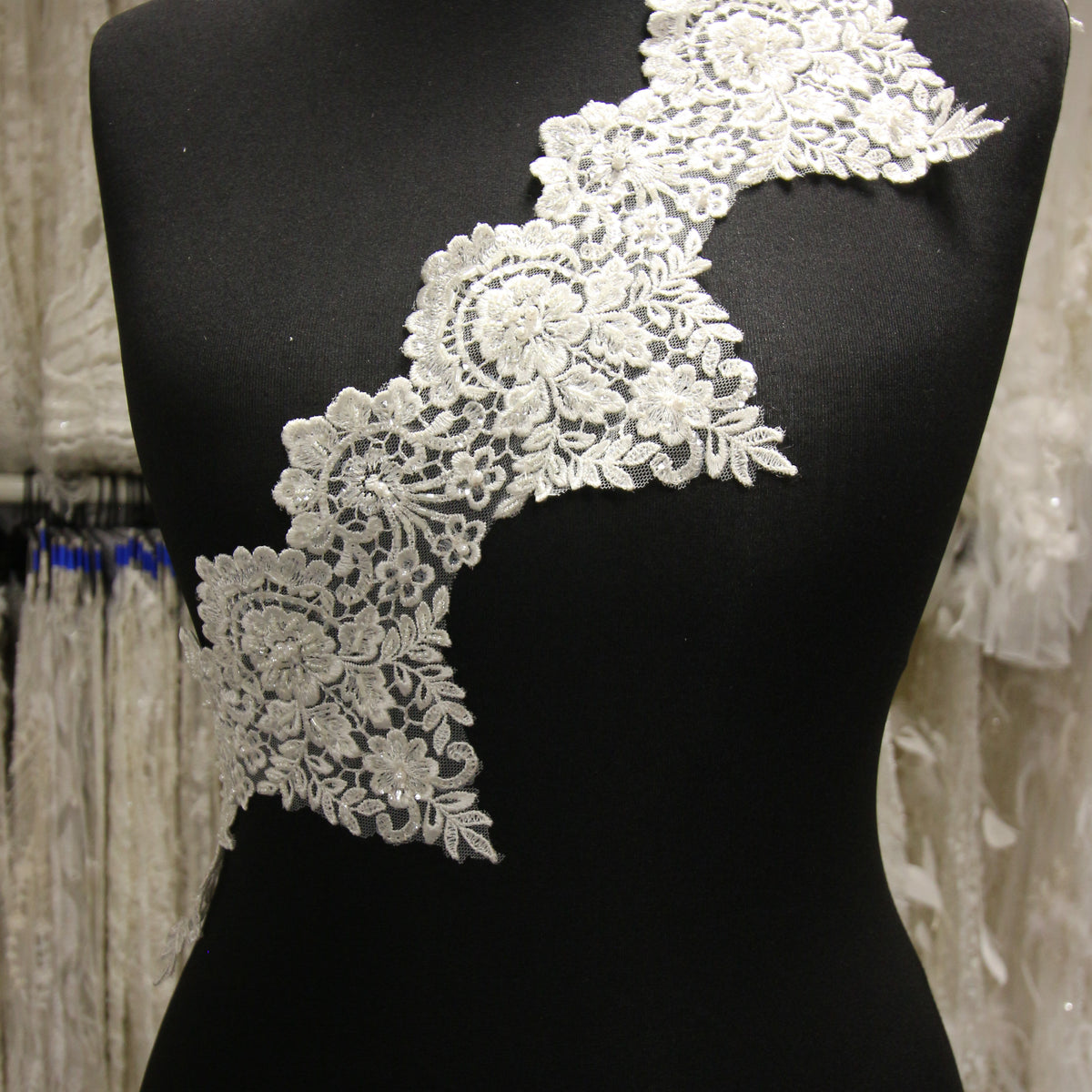 Ivory Beaded Lace Trim Hazel