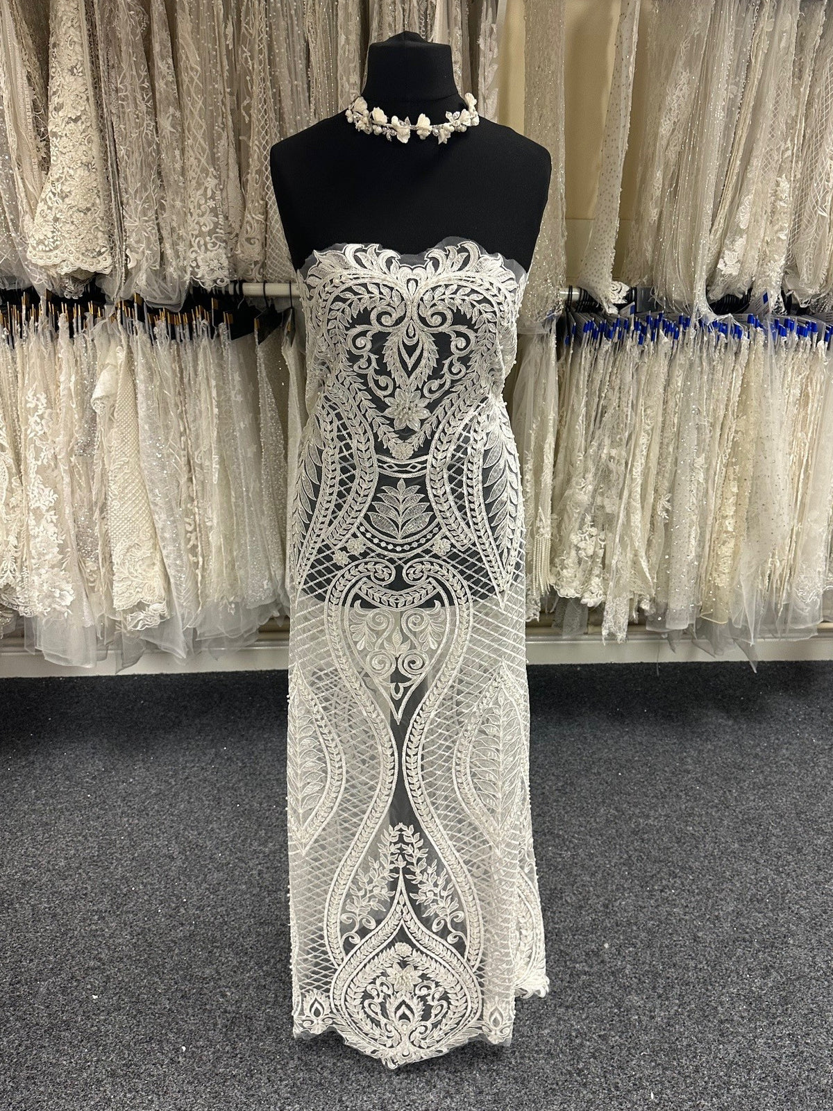 Ivory Corded Embroidery Lace - Blossom