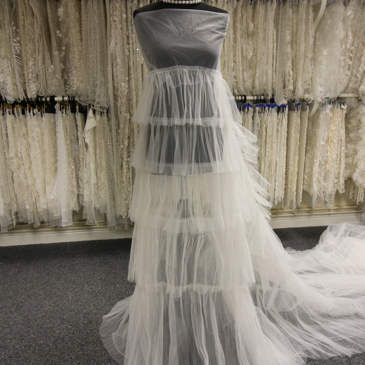 IvoryLayeredPleatedTulle-
