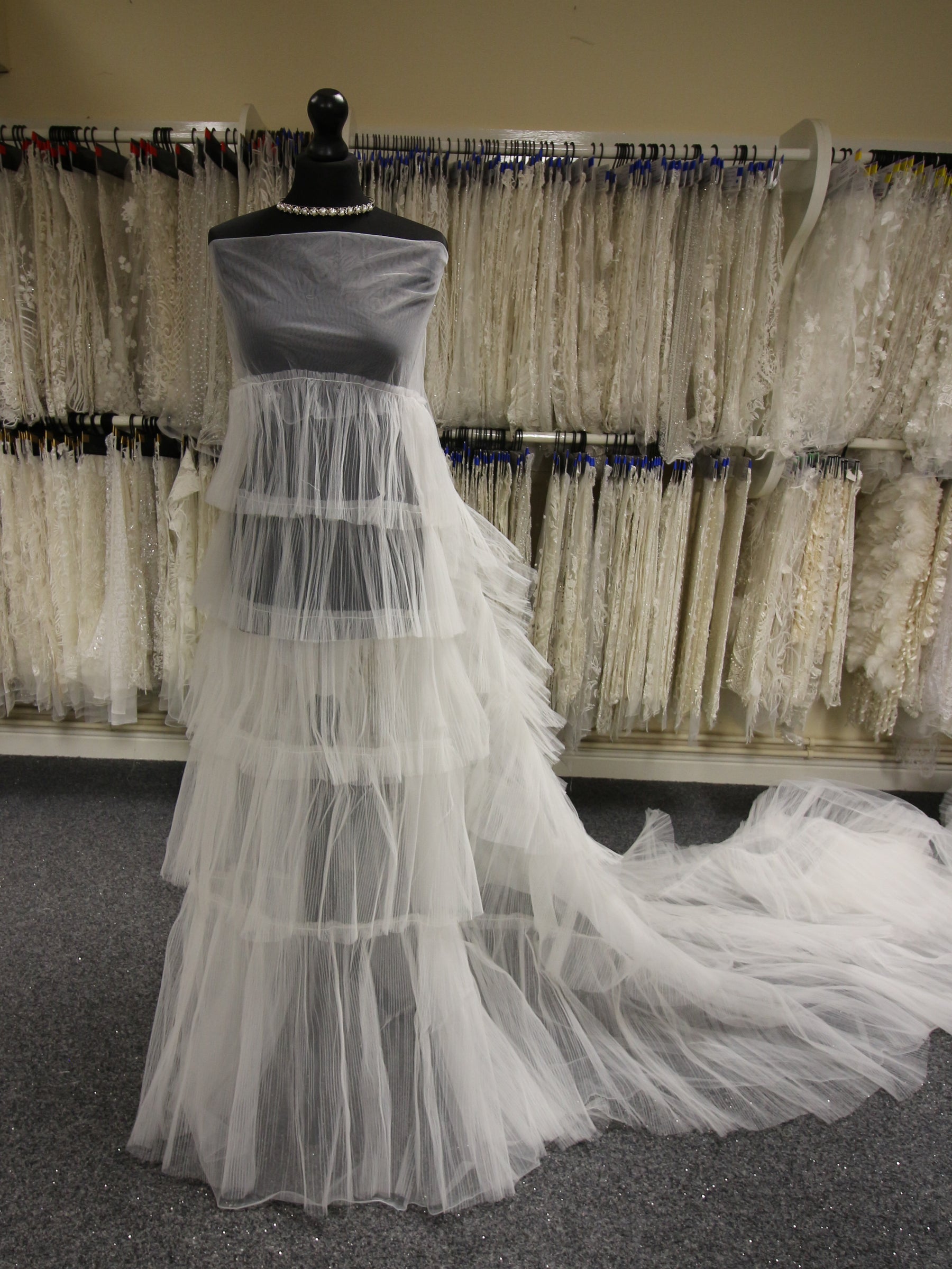 Ivory Pleated Tulle - Layers Ivory Pleated Tulle - Layers