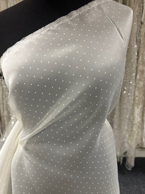 Ivory Silk Organza with Polka Dot Print - Punto