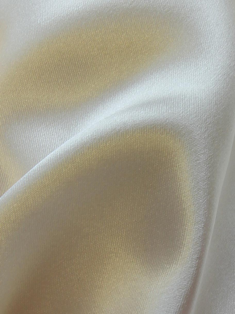 Ivory Polyester Stretch Satin - Courage
