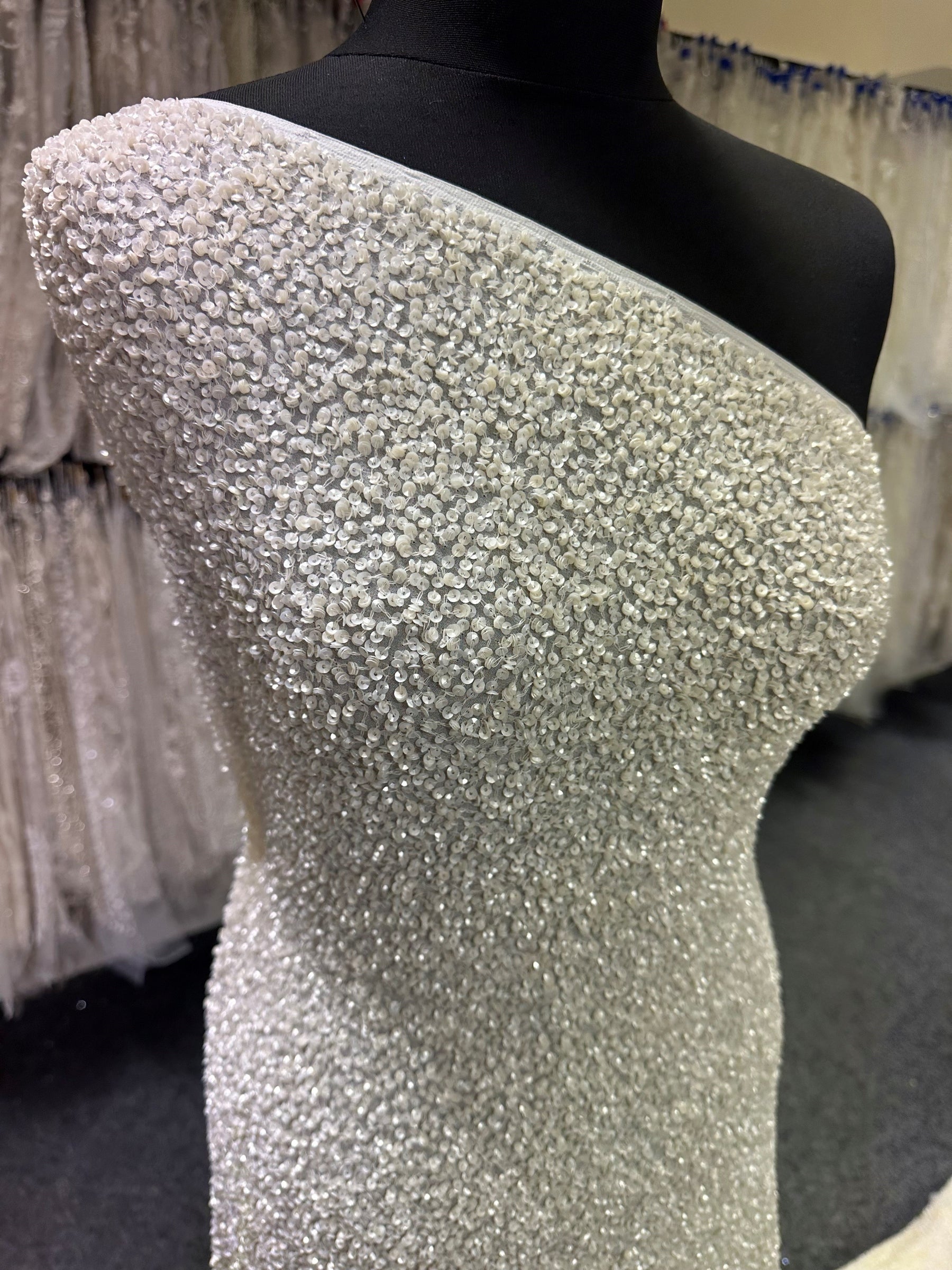 Ivory Sequinned Fabric – Babette