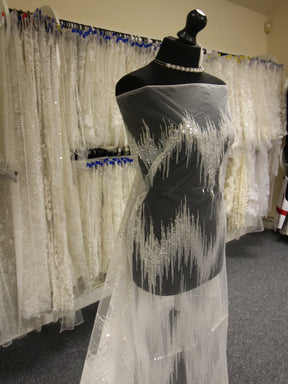 Ivory Sequinned Lace - Twilight
