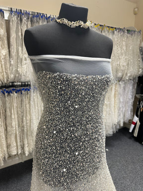 Ivory Sequinned & Beaded Tulle - Sensilla