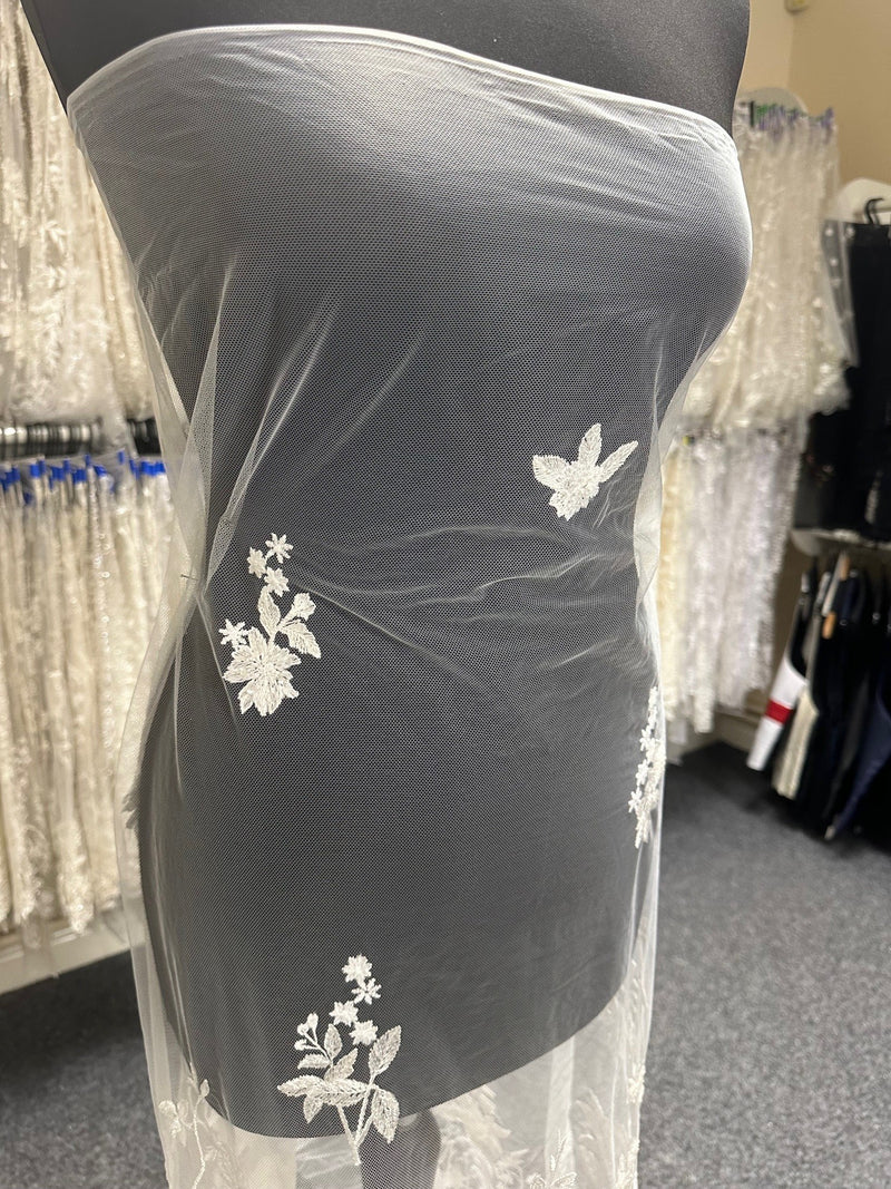 Ivory Embroidered Lace Alameda