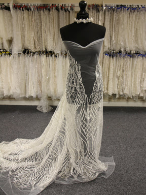 Ivory Embroidered Lace - Xenia