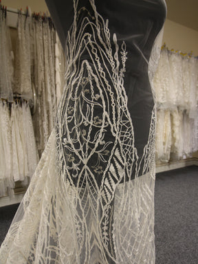 Ivory Embroidered Lace - Xenia