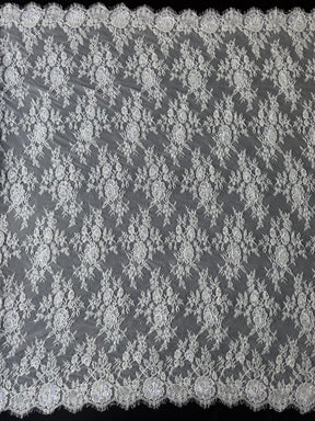 Ivory Hand Beaded Raschel Lace - Jonelle