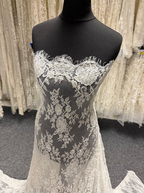 Ivory Hand Beaded Raschel Lace - Jonelle
