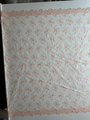 Light Salmon Embroidered Lace - Kirsty