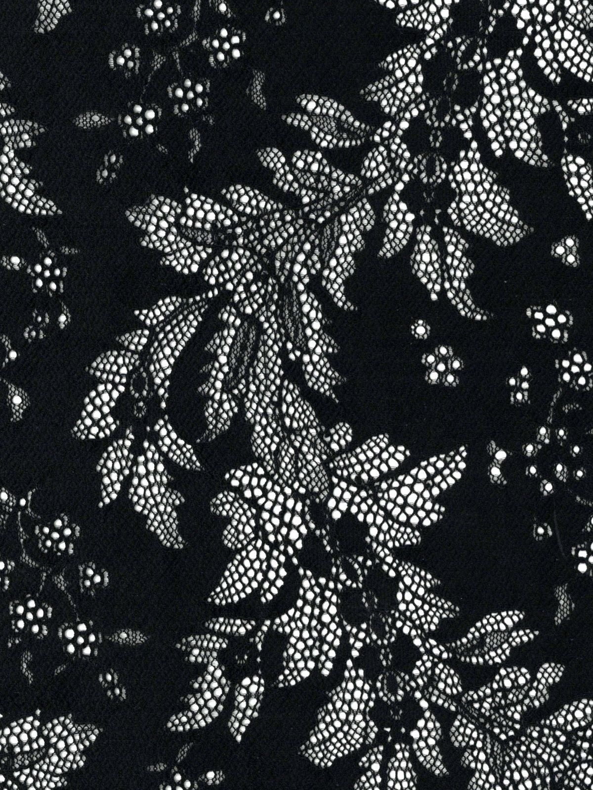 Black Stretch Corded Lace - LA7005