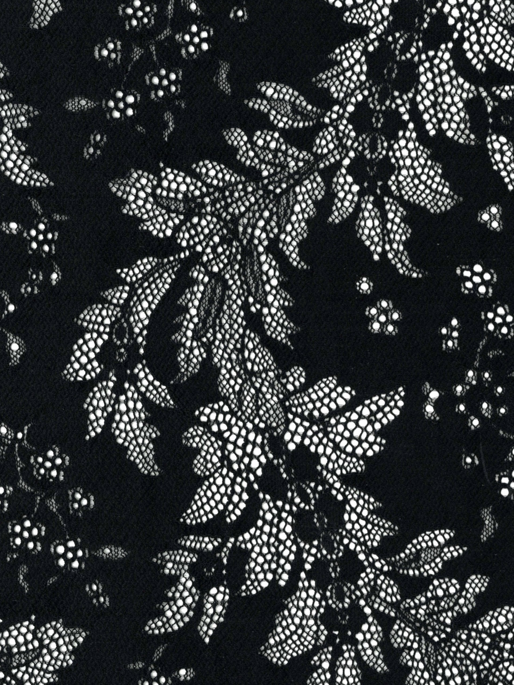 Black Stretch Corded Lace - LA7005