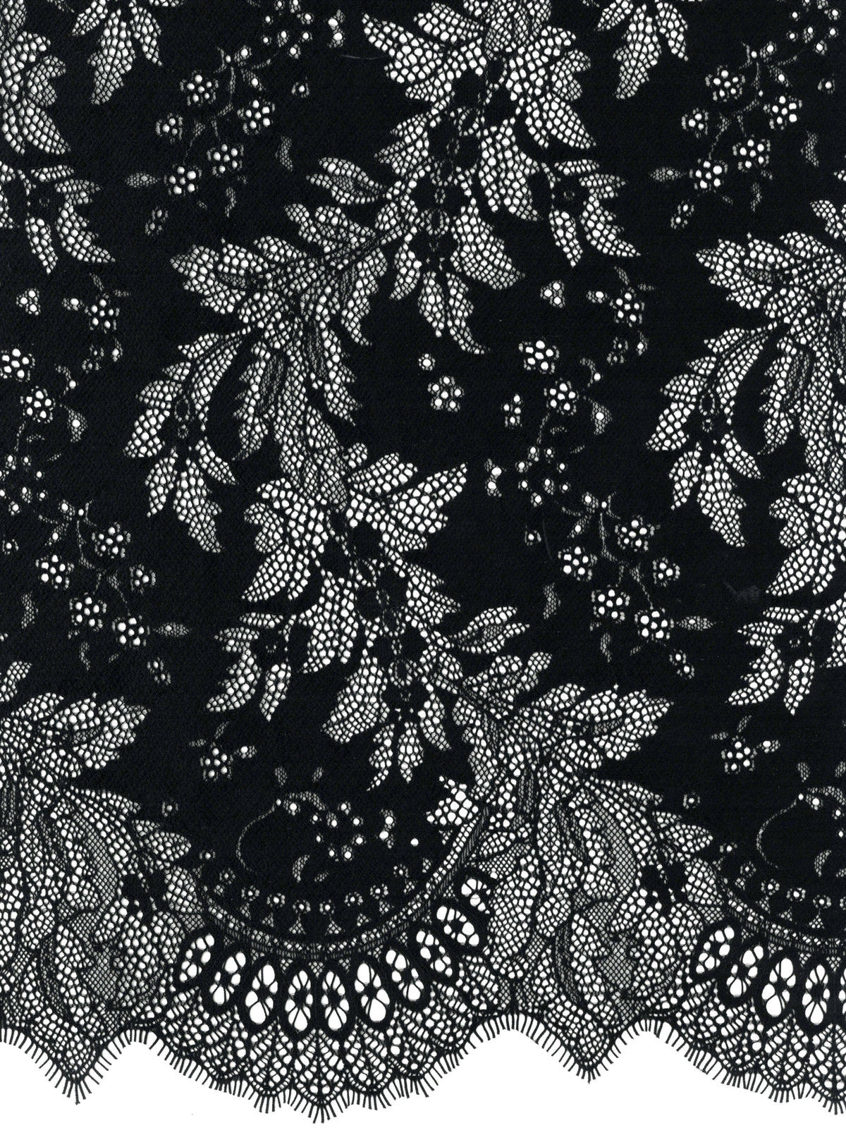 Black Stretch Corded Lace - LA7005