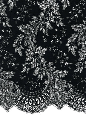 Black Stretch Corded Lace - LA7005