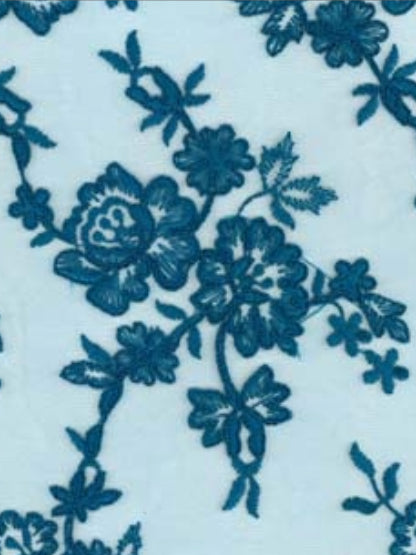Teal Corded Lace - LA7007