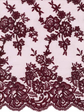Wine Corded Lace - LA7007