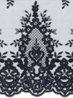 Navy Corded Lace - LA7009