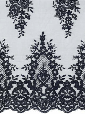 Navy Corded Lace - LA7009