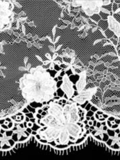 Ivory 3D Embroidered Beaded Lace - LA9001