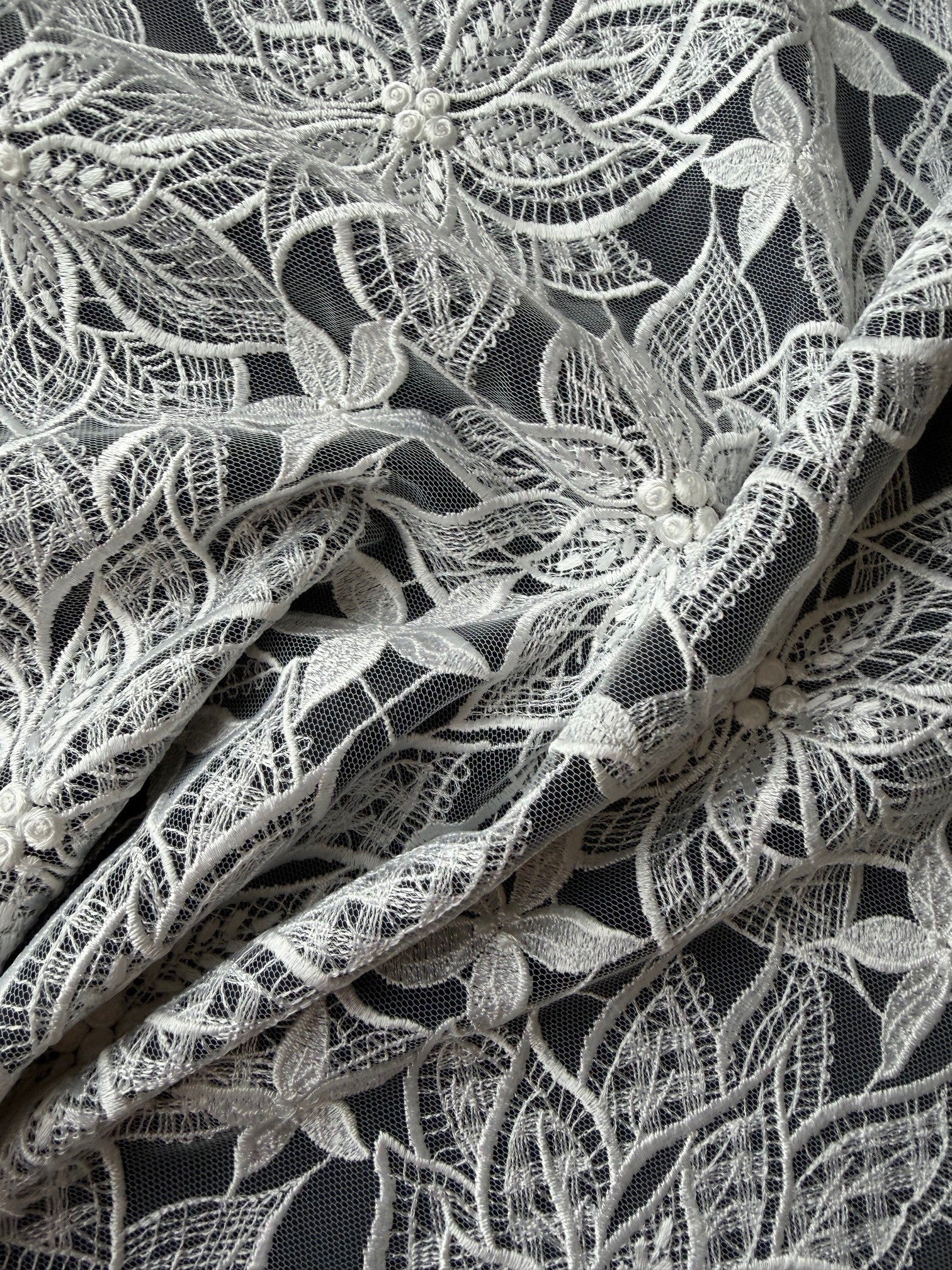 Ivory Embroidered Lace - Lalita
