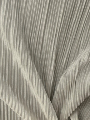 Ivory Pleated Polyester Fabric - Laval (CF)