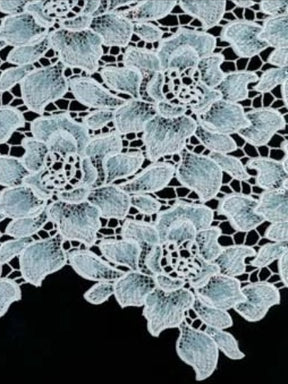Duck Egg Sequin Guipure Lace - LB4003