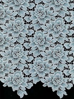 Duck Egg Sequin Guipure Lace - LB4003
