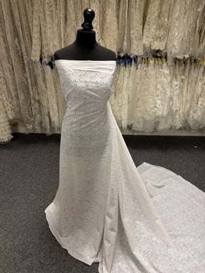 White Embroidered Cotton - EB6001