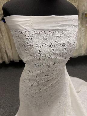White Embroidered Cotton - EB6001