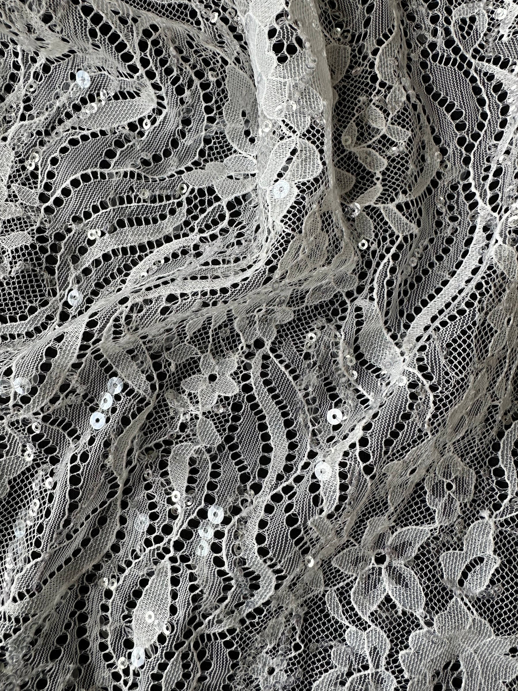 Ivory Sequin Lace - LB6005