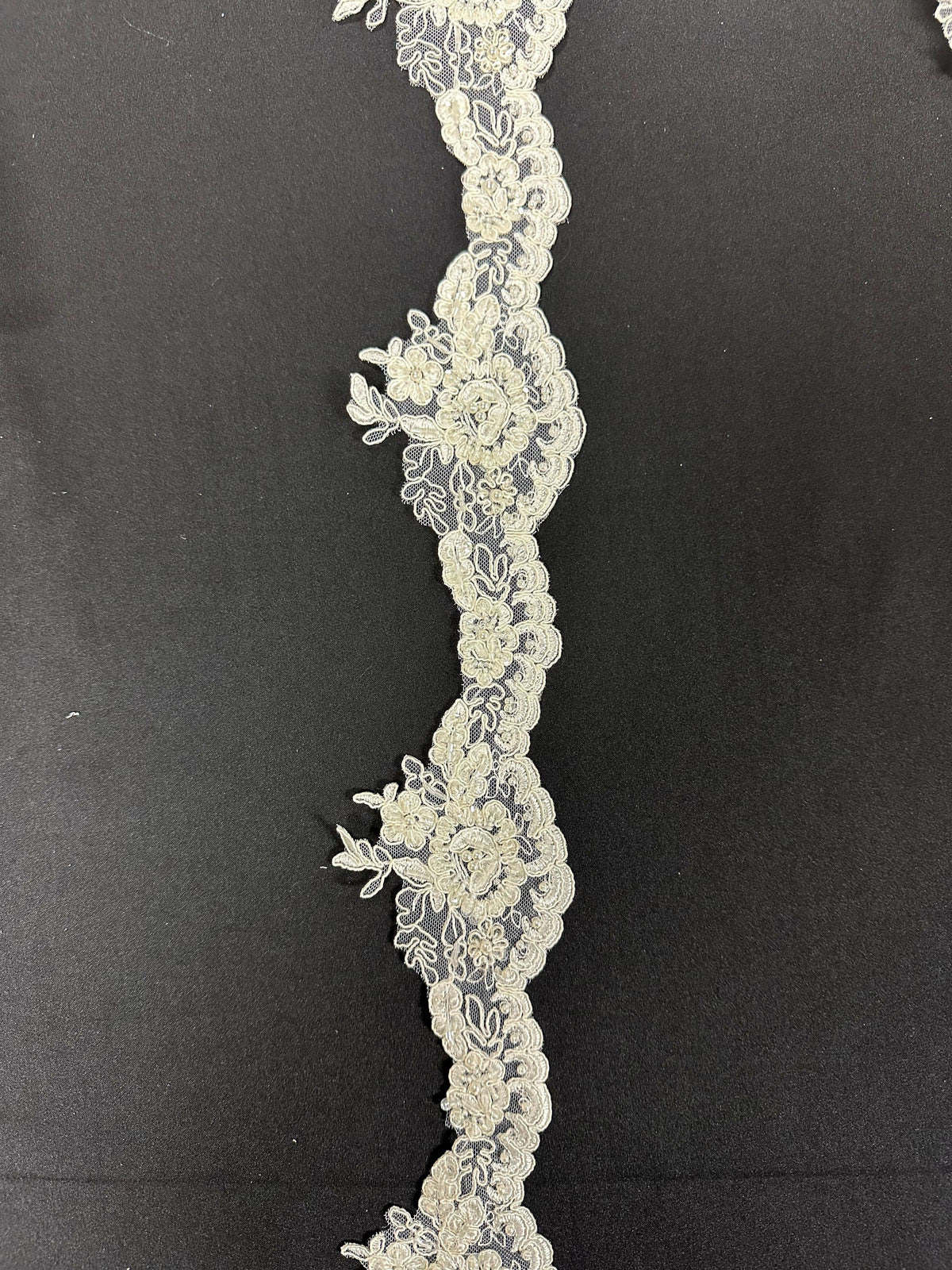 Ivory Beaded Lace Trim - Liberation