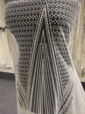 Ivory Sequin Embroidered Lace -  Lamborga