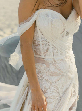 Ivory Embroidered Lace - Emery