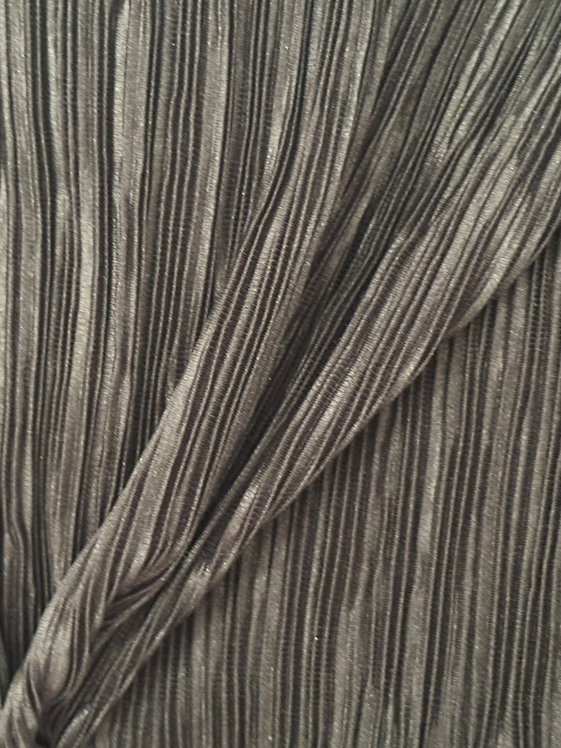 Black Pleated Polyester Fabric - Laval (CF)