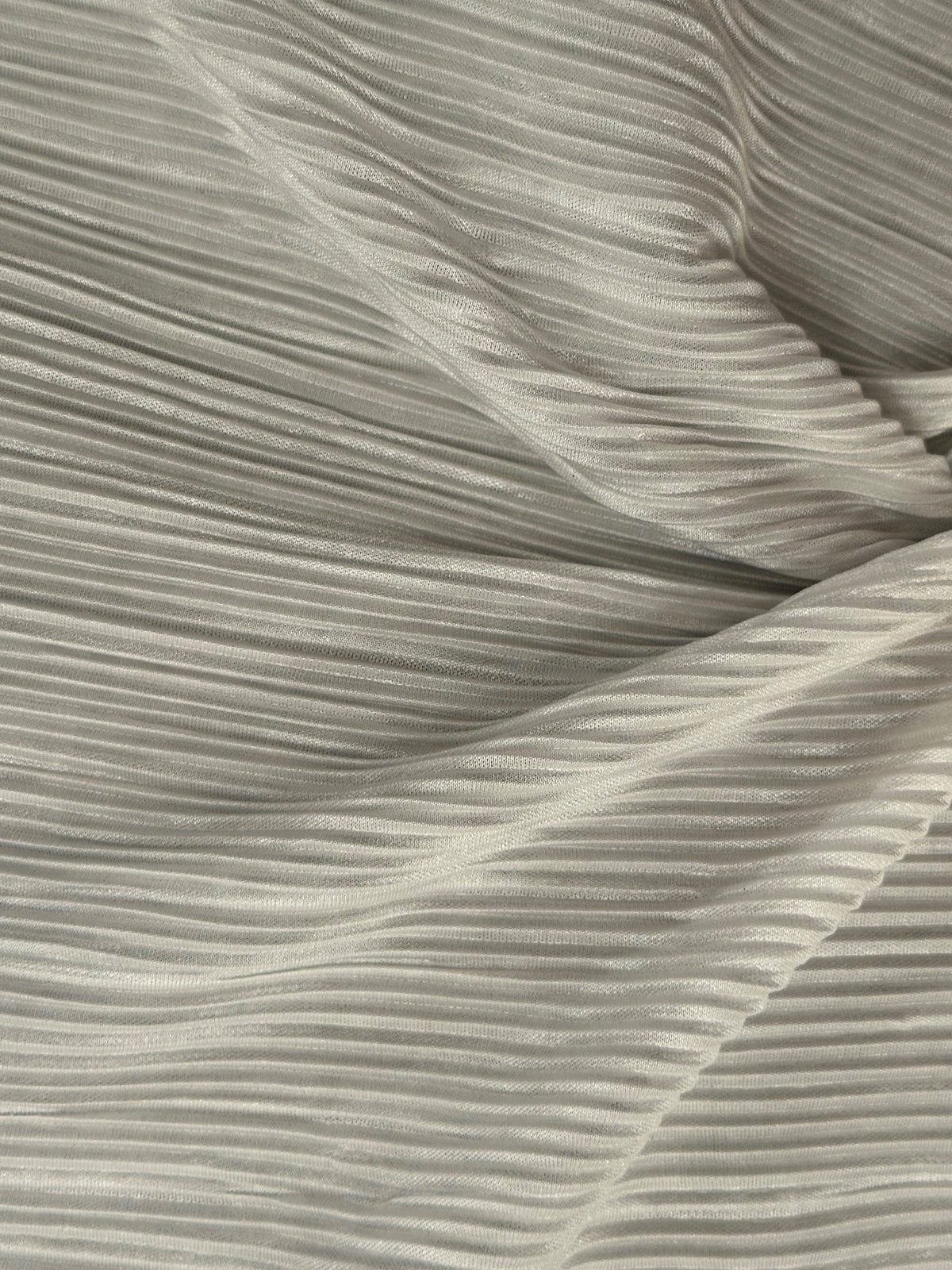 Ivory Pleated Polyester Fabric - Laval (CF)