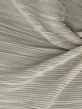 Ivory Pleated Polyester Fabric - Laval (CF)