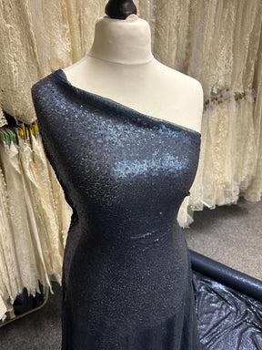 Navy Sequinned Tulle - Lawful