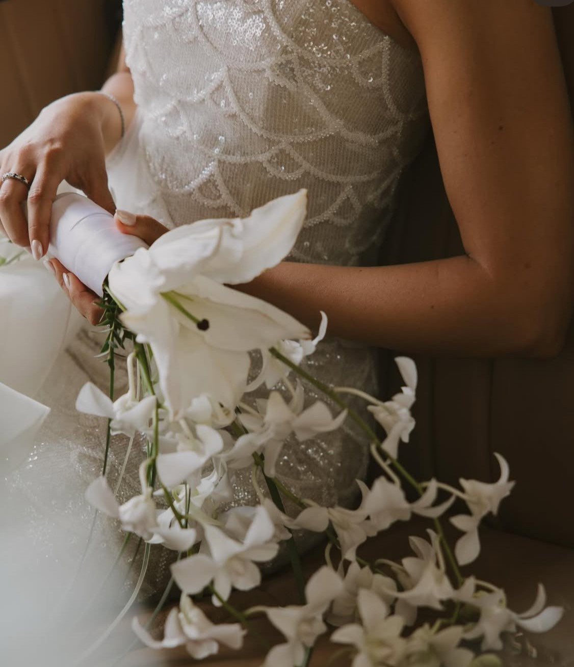 Ivory Beaded & Sequinned Lace - Lilou