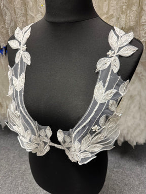 Ivory Beaded Lace Appliques - MT4010