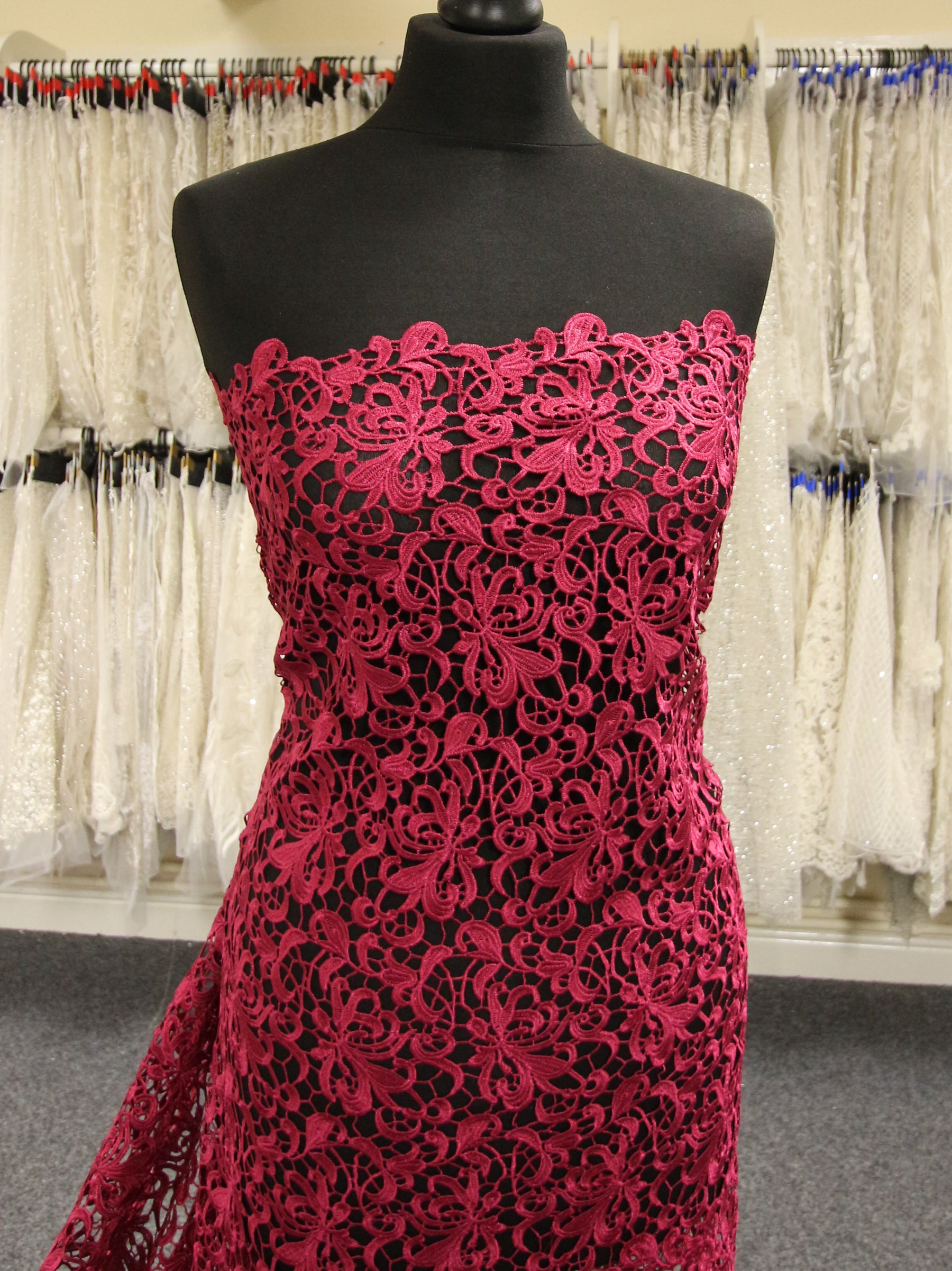 Magenta Guipure Lace - Reese