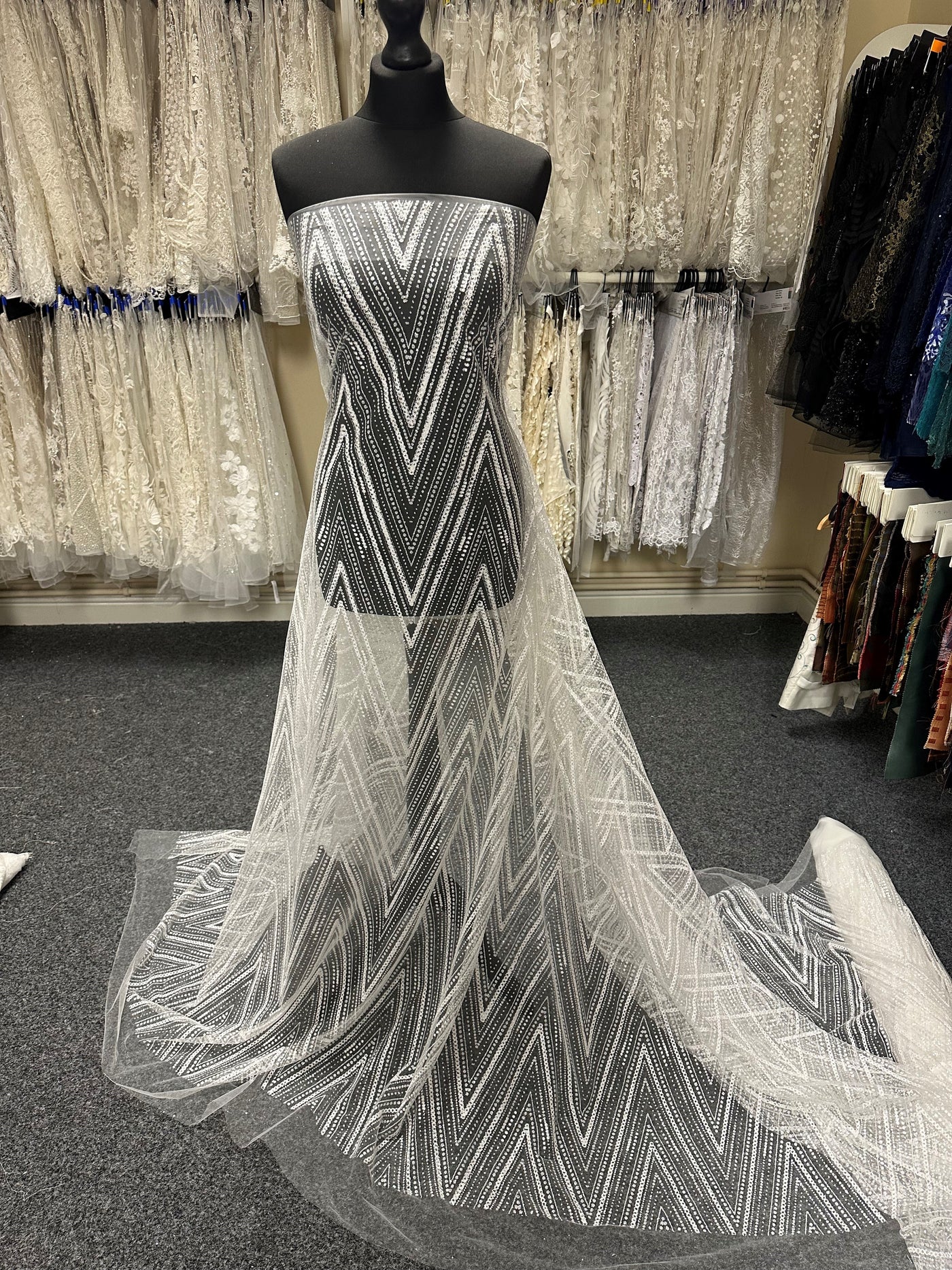 Ivory Glitter Lace India main image 0