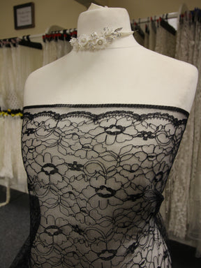 Navy Corded Lace - Leanne