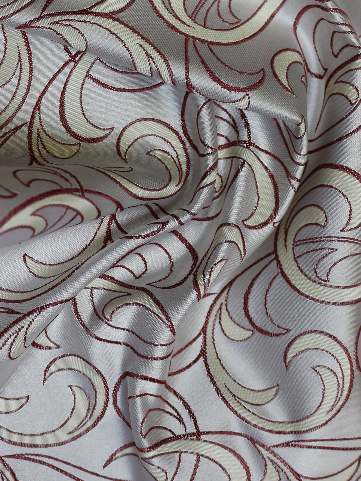 Ivory with Claret Waistcoat Fabric - Milan